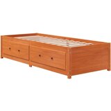  The Living Store Izvlečna postelja brez vzmetnice vošč. rjava 90x200 cm borovina - Dnevna Postelja, (21501640) | Shoptok.si