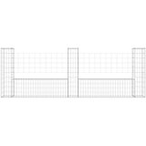 vidaXL Gabion košara U-oblike s 3 stebri železo 260x20x100 cm | Shoptok.si