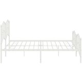 Metalni okvir kreveta uzglavlje i podnožje bijeli 200 x 200 cm | shoptok.hr