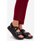 Boto Women Sandals With Decorative Details On Velcro Black Zoliner | ePonuda.com