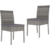 Maison Chic Vrtni jedilni stoli - Stol za vrt 2 kosa poli ratan sive barve JS293, (21877536) | Shoptok.si