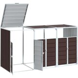 vidaXL spremište za 2 kanta za otpad smeđe 216x81x115 cm čelično | shoptok.hr