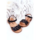 Kesi Children's Sandals With Snake Pattern Black Baxlee | Shoptok.si