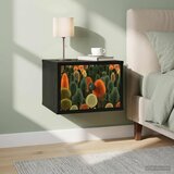  Wall-mounted noćni ormarić ZAANDAM Crni hrast 36 x 33 x 25 cm | shoptok.hr