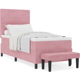  Postelja z vzmetnico z vzmetnico Roza 90 x 190 cm Žamet, (5000126376) | Shoptok.si