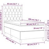  Krevet s oprugama i madracem smeđesivi 80x200 cm od tkanine | shoptok.hr