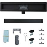  2 u 1 odvod za tuš Crna 90 cm Nehrđajući čelik 304 | shoptok.hr