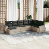  8-dijelni set vrtnih sofa od poliratana s jastucima svjetlosivi | shoptok.hr