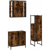  3-dijelni set kupaonskih ormarića boja dimljenog hrasta drveni | shoptok.hr
