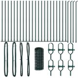 vidaXL evropska ograja z 13 priključnimi stebrički 0.4x50 m galvanizirano jeklo | Shoptok.si