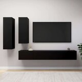  4-dijelni set TV ormarića crni od iverice Cijene