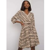 Fashion Hunters Beige and black dress with animal patterns Cene
