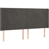  Vzglavje z ušesi temno sivo 163x16x118/128 cm žamet, (20794522) | Shoptok.si