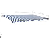  Prostostoječa avtomatska tenda 500x350 cm modra/bela, (20728787) | Shoptok.si