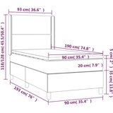  Box spring postelja z vzmetnico LED črn 90x190 cm umetno usnje, (20724887) | Shoptok.si