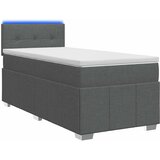  Krevet s box springom, madracem i LED-om Tamnosiva 90 x 190 cm | shoptok.hr