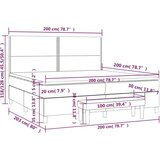  Box spring postelja z vzmetnico temno siva 200x200 cm blago, (20723888) | Shoptok.si