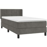 Box spring krevet s madracem tamnosivi 90x190 cm baršunasti | shoptok.hr