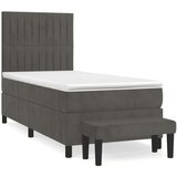 Box spring krevet s madracem tamnosivi 80 x 200 cm baršunasti | shoptok.hr