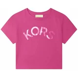 Michael Kors Otroška bombažna kratka majica vijolična barva