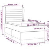Box spring krevet s madracem tamnosivi 90x190 cm baršunasti | shoptok.hr