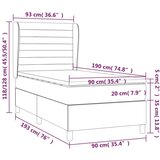 Box spring postelja z vzmetnico temno siv 90x190 cm žamet, (20930428) | Shoptok.si