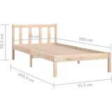  Za krevet od masivne borovine 90 x 200 cm | shoptok.hr