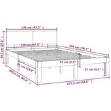  Okvir za krevet od masivne borovine 120 x 200 cm | shoptok.hr
