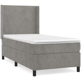 Box spring postelja z vzmetnico svetlo siv 90x190 cm žamet, (20789920) | Shoptok.si