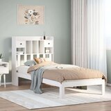  Knjižna postelja brez vzmetnice bela 75x190 cm trdna borovina, (21532606) | Shoptok.si
