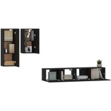  4-dijelni set TV ormarića crni od konstruiranog drva | shoptok.hr
