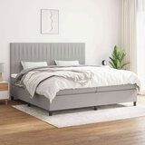  Box spring postelja z vzmetnico svetlo siva 200x200 cm blago, (20898469) Cene
