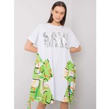 Fashion Hunters White and green dress with pockets Cene