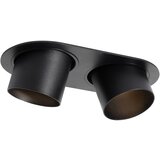 QAZQA Okrogel vgradni reflektor črn GU10 70 mm nagibni 2-lučni - Installa Cene