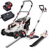 IPOTOOLS 7v1: kosilnica SF8A107 (20V+20V) + 2x baterija 4Ah + hitri polnilnik + kosa + škarje za živo mejo + puhalnik listja | Shoptok.si