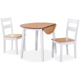  3-dijelni blagovaonski set od MDF-a i drva kaučukovca bijeli | shoptok.hr