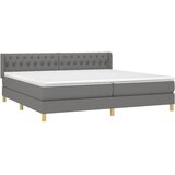  Krevet s oprugama i madracem tamnosivi 200 x 200 cm od tkanine | shoptok.hr