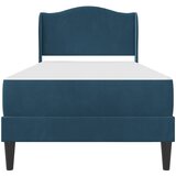  Krevetna konstrukcija s uzglavljem Plava 90 x 190 cm Baršun | shoptok.hr