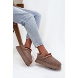 Boto Women's Low Snow Boots With Movable Strap And Embroidery On Platform Dark Beige Lyrisse Cijene
