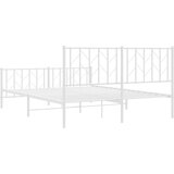  Metalni okvir kreveta uzglavlje i podnožje bijeli 150 x 200 cm | shoptok.hr