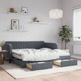 vidaXL Izvlečna dnevna postelja s predali temno siva 90x190 cm žamet | Shoptok.si