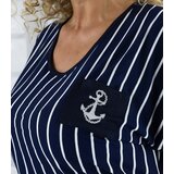 Pri Navy striped midi dress with waist tie MARINA | shoptok.hr