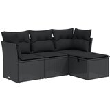 Maison Chic Seti vrtnega pohištva - Vrtna garnitura - Vrtni pohištvo set 4-delna z blazinami črna poli ratan, (21811137) | Shoptok.si