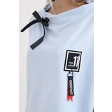 Kesi Oversized sweatshirt with asymmetrical sides in cyan color | Shoptok.si