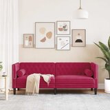  Trosjed Chesterfield s jastučićima crvena boja vina baršunasti | shoptok.hr