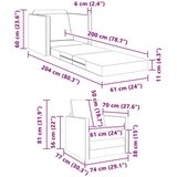 vidaXL Floor Sofa Bed 2-v-1 Siva 74x77x81 cm iz umetnega usnja | Shoptok.si