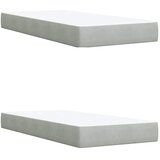  Krevet s oprugama i madracem svjetlosivi 200x200 cm baršunasti | shoptok.hr