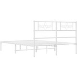 Metalni okvir za krevet s uzglavljem bijeli 140 x 190 cm | shoptok.hr