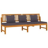  Dnevni ležaj sa sivim jastukom 200x60x75cm masivno drvo bagrema | shoptok.hr