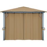  Sjenica sa zastorom 400 x 300 cm smeđe-siva aluminijska | shoptok.hr